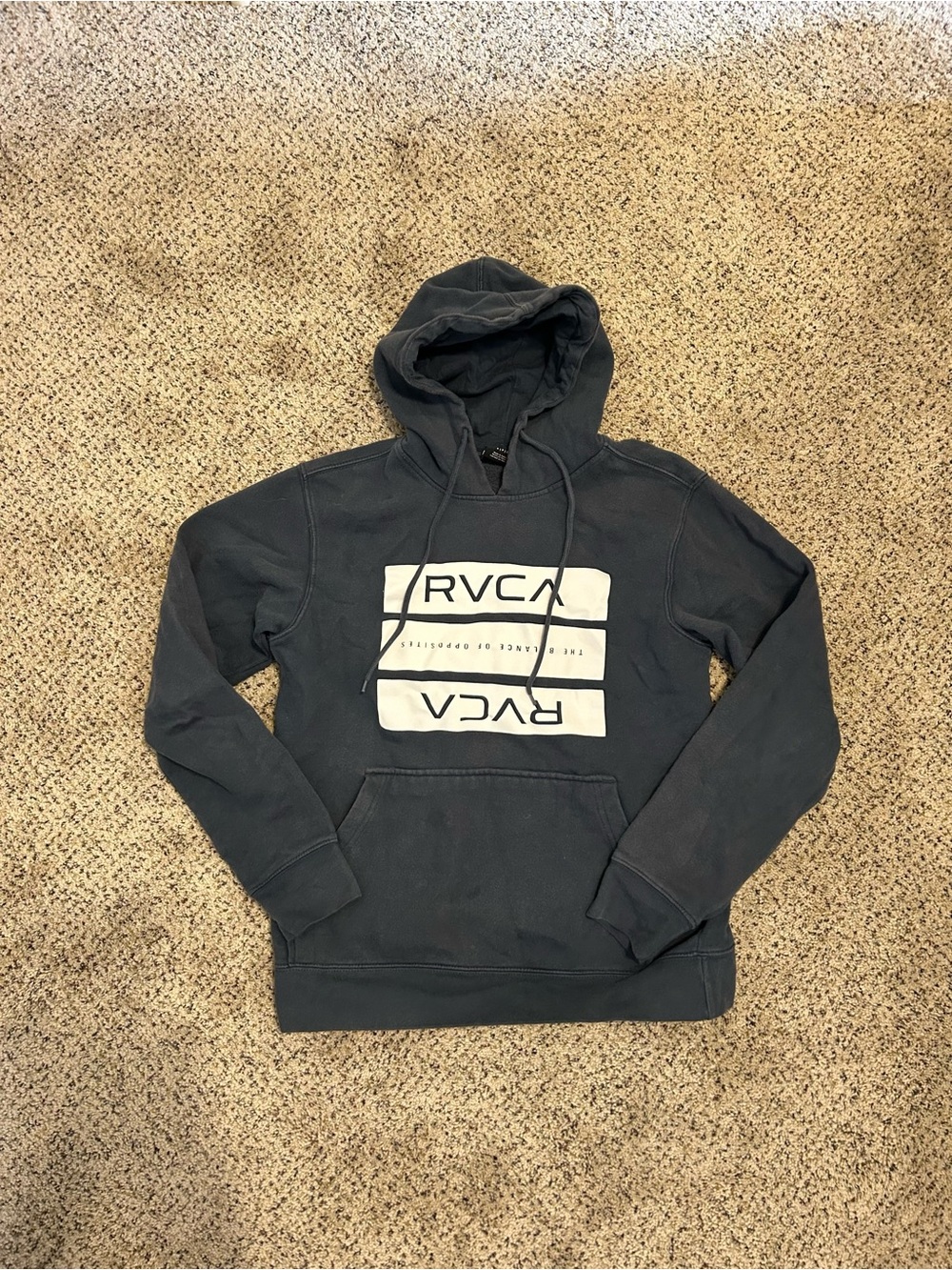 RVCA Pullover Hoodie with White Logo Blocks